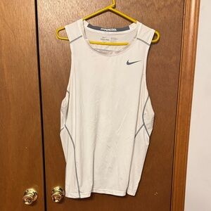 Nike Men's White and Gray Tank Top
